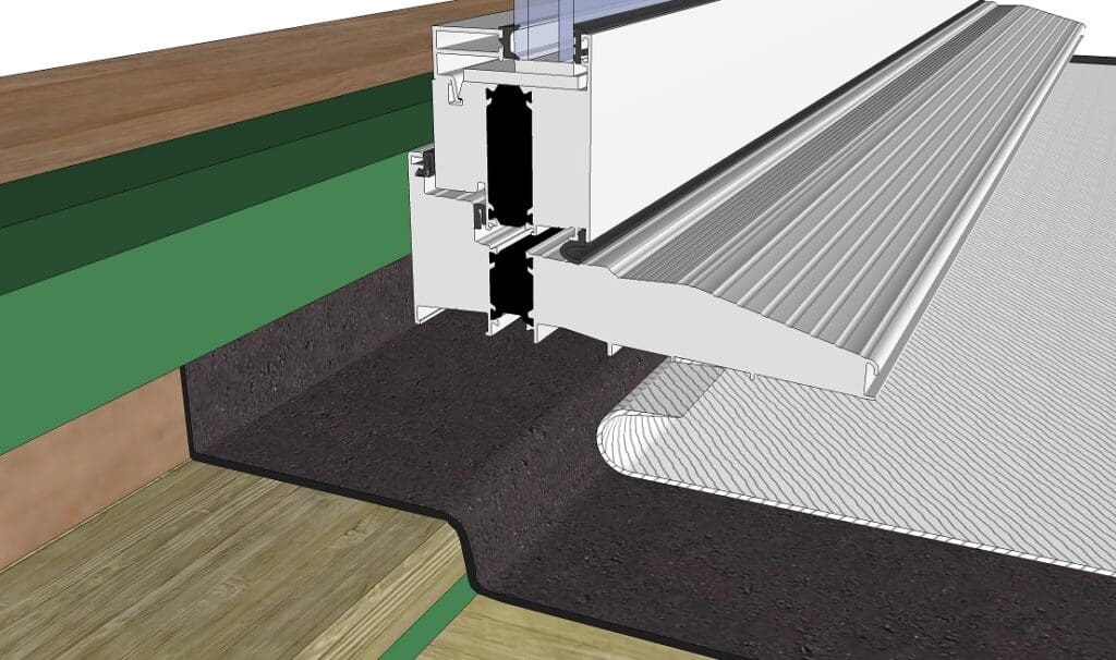 Visualisation of detail on low mobility cill for bifold