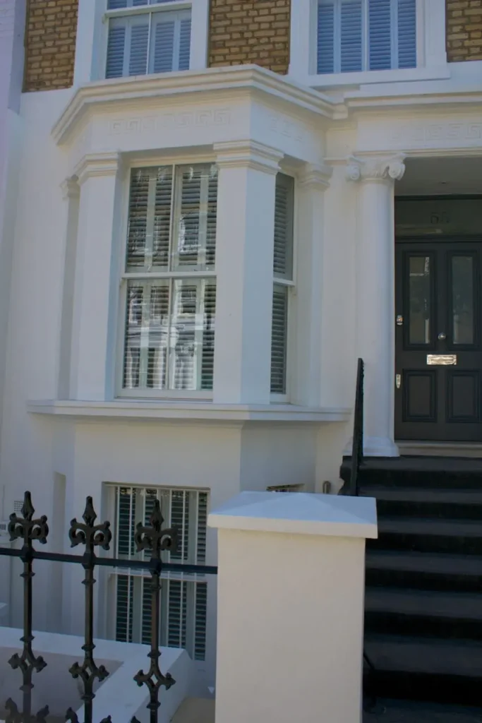 Victorian Chatsworth sliding sash bay window London townhouse