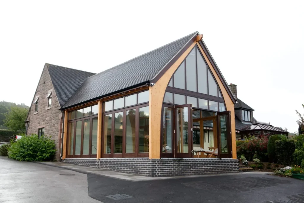 Bifold doors to swimming pool gym extension