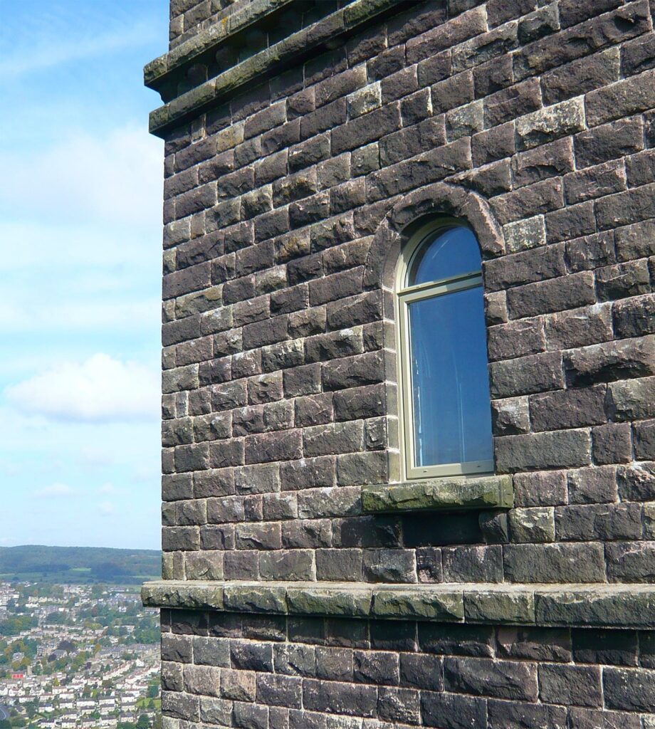 Timber window in Riber Castle, Matlock, Derbyshire