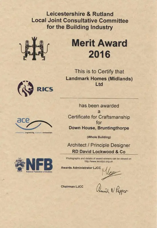 Leicestershire and Rutland Local Joint Consultative Committee award of merit