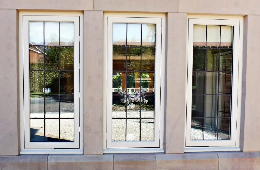 Hardwick casement accoya windows stone mullions square lead glass painted strutt yellow