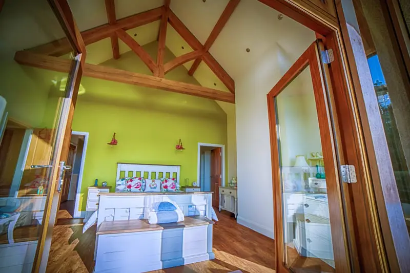 joinery and beams with bifold doors
