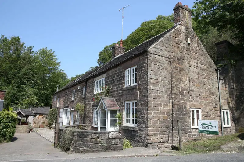 View of the Smithy at Whatstandwell near Matlock after heritage style windows were installed by Gowercroft Joinery