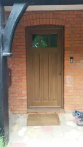 Melbourne Accoya front door stained dark