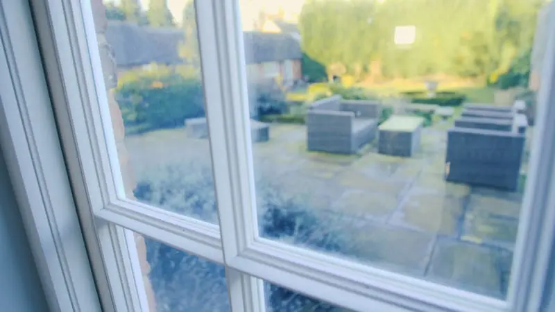 Close up of astragal bars and glass on heritage window