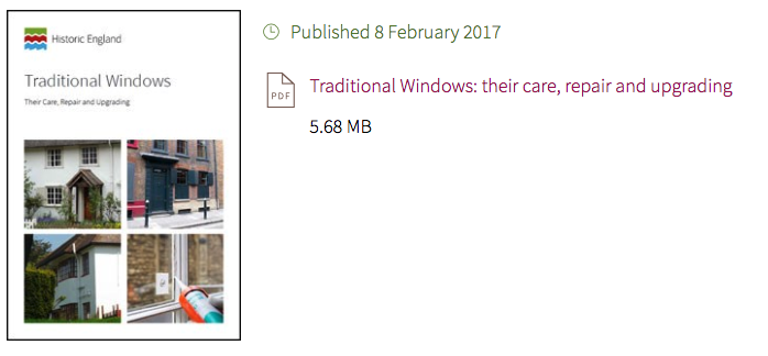Traditional Windows report by Historic England screenshot
