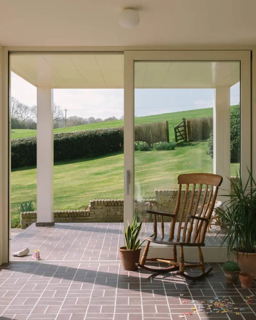 Arwel House, Staffordshire: closer shot of the new lift and slide doors from the inside
