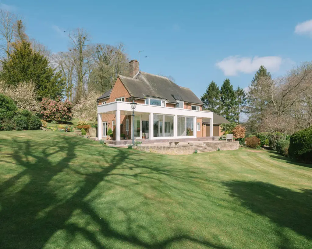 Arwel House, Staffordshire: long shot of the new lift and slide doors at an angle