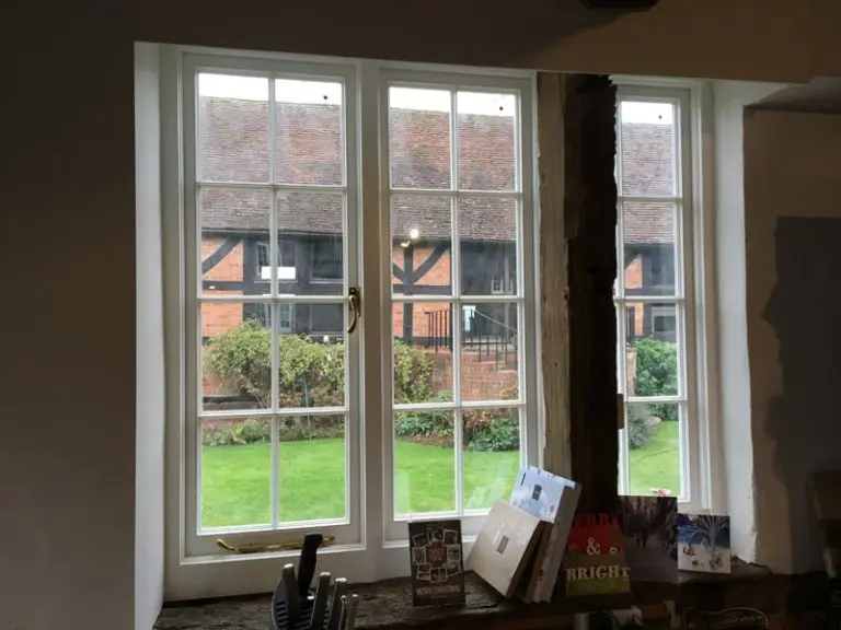 Interior view Richmond heritage casement window painted white Georgian astragals