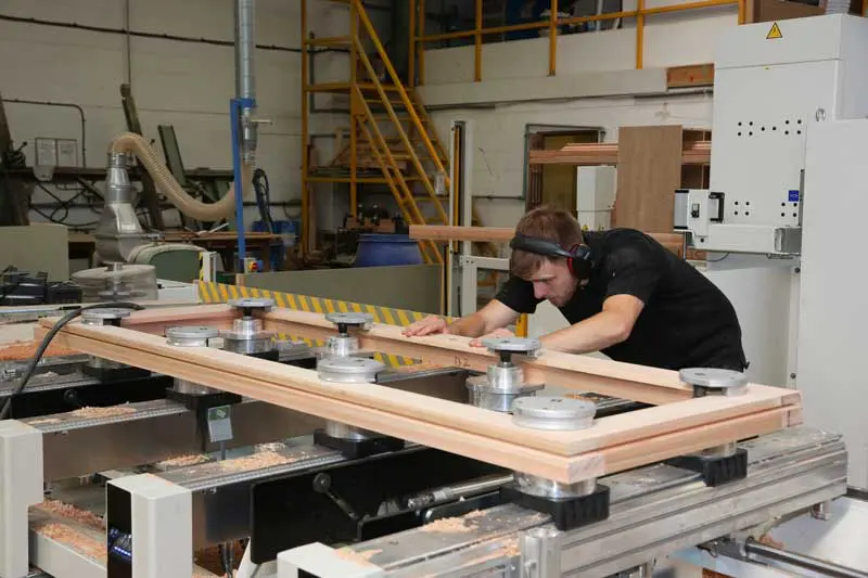 Timber Sash window under construction in the Gowercroft workshop
